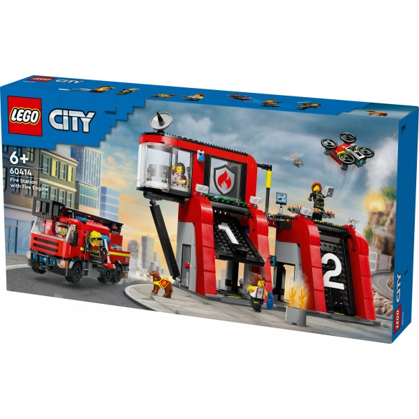 LEGO-City-Feuerwehrstation-mit-Drehleiterfahrzeug-60414