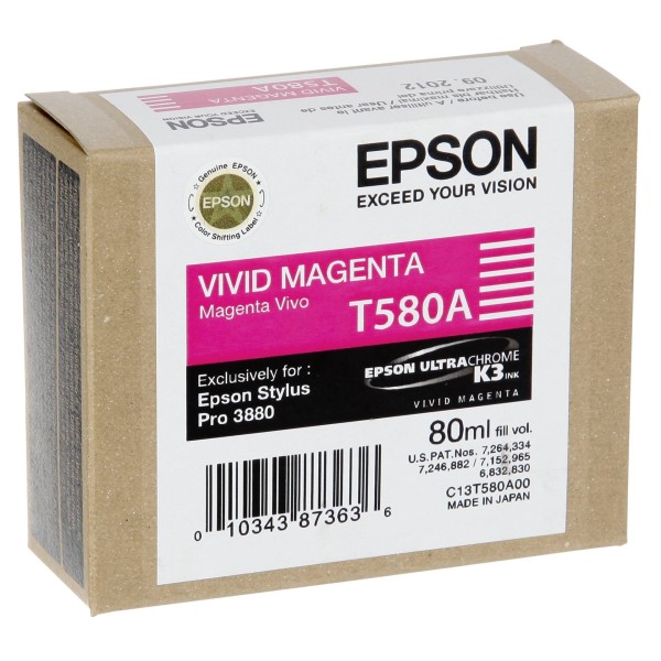 Epson Tintenpatrone vivid magenta T 580 80 ml T 580A