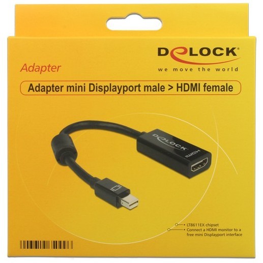 DeLOCK-mini-displayport-1.1->-hdmi-(st-bu)-adapter-schwarz