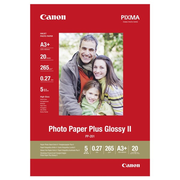Canon PP-201 A 3+ 20 Blatt 265 g Photo Paper Plus Glossy II