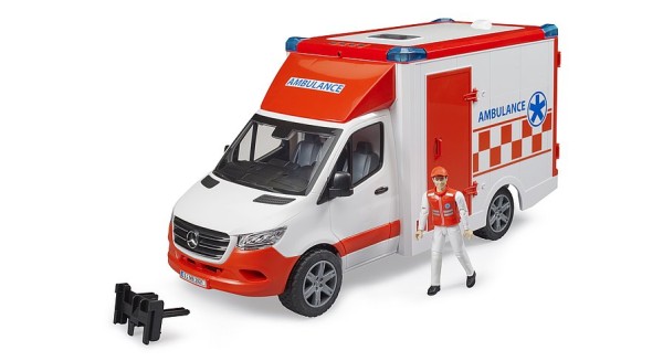 Bruder Sprinter, Krankenwagen mit Fahrer und Licht + Soundmodul (02676)