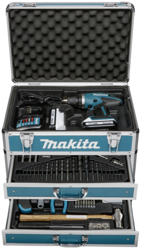 Makita DF457DWEX6 2x1,3 Ah + 102 tlg Zub. + Koffer